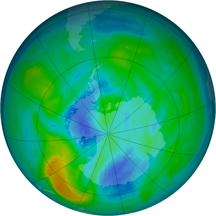 Antarctic ozone map for 27 March 1983